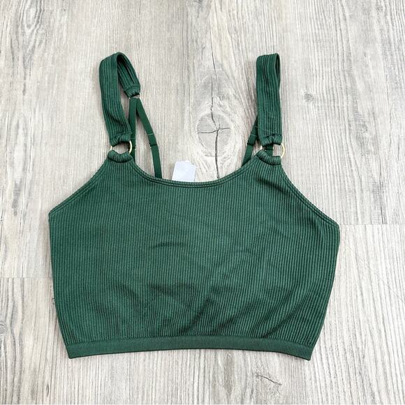 Aerie Seamless Ring Longline Bralette Green NWT size Small - Picture 1 of 6